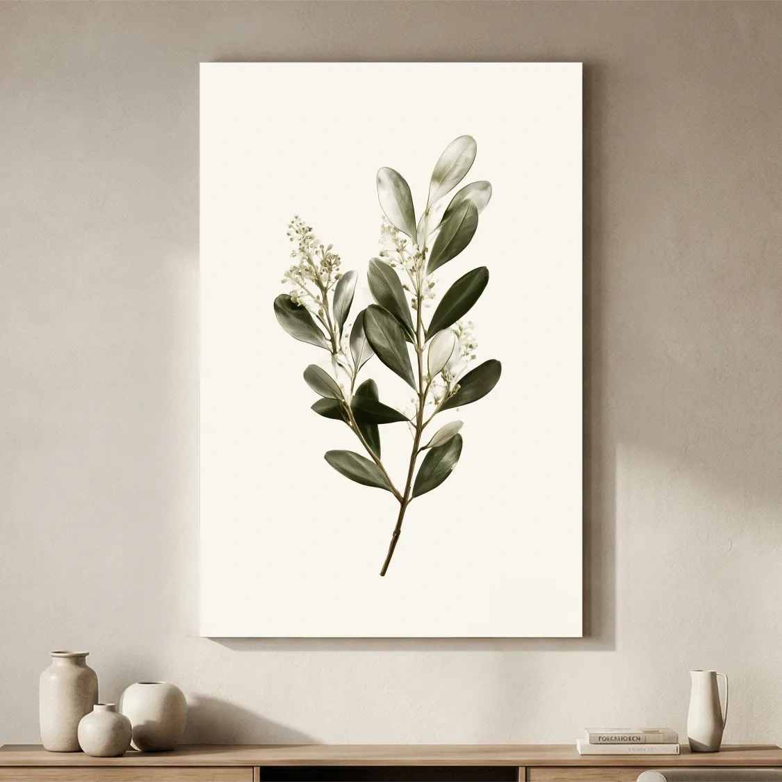 Minimalist Coastal Botanical Branch - Illustration Wall Art