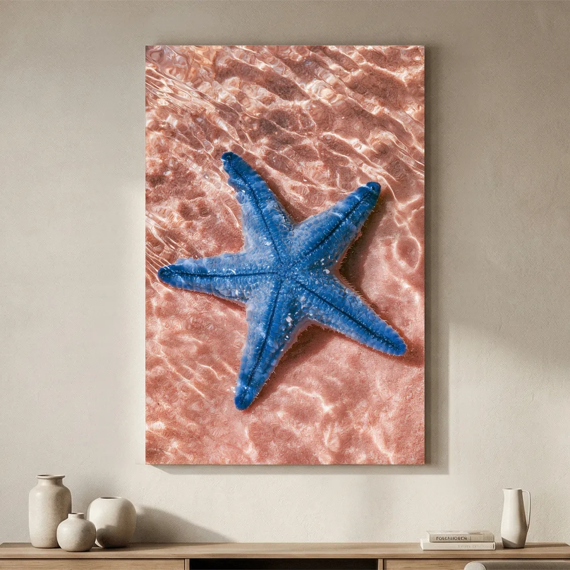 Minimalist Starfish Underwater View - Photographic Marine Life Wall Art
