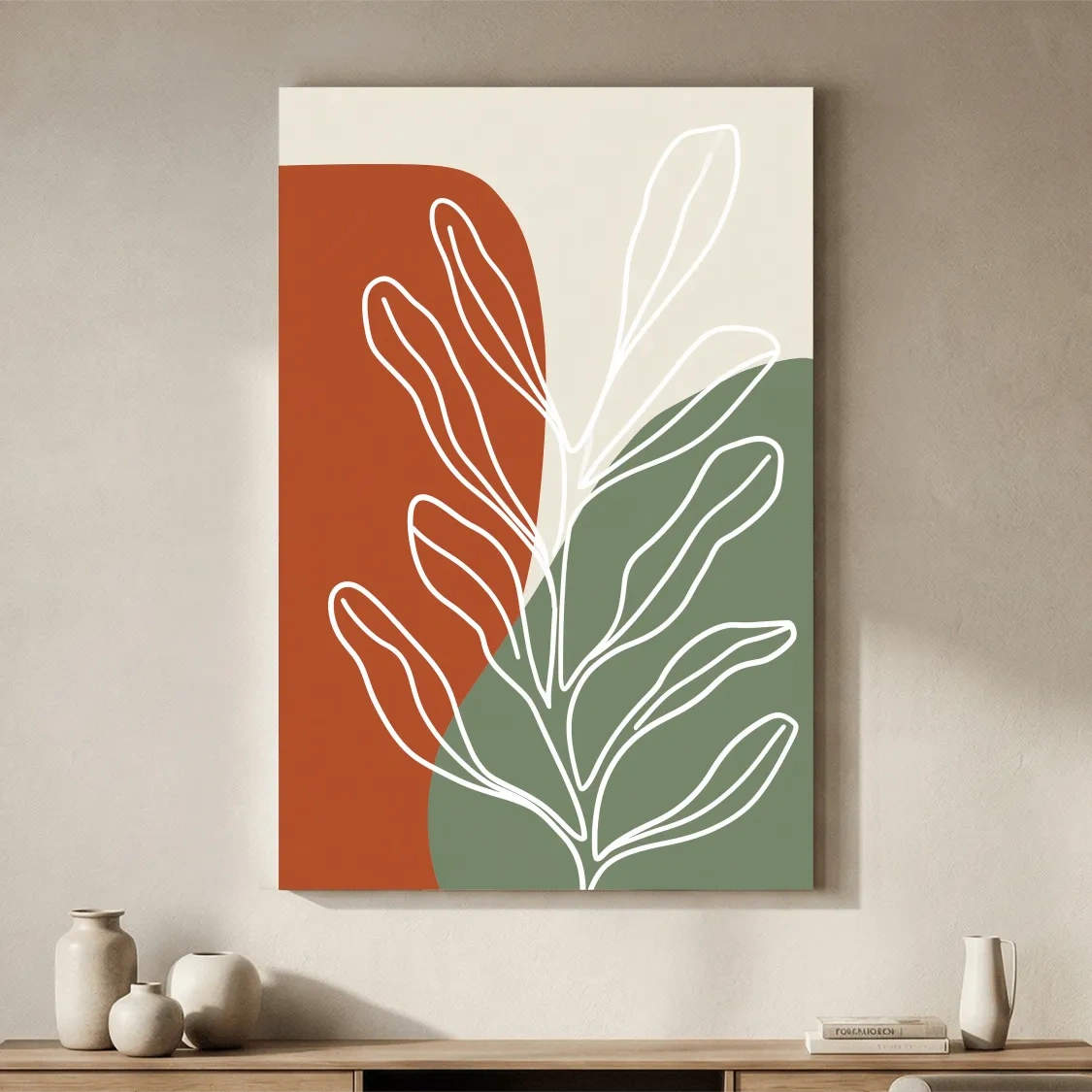 Mid-Century Seaweed Line Art - Minimalist Coastal Botanical Illustration