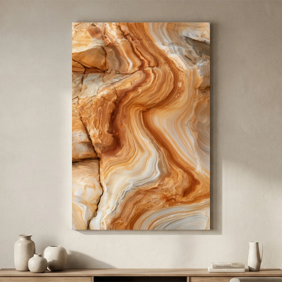Layered Sandstone Strata - Abstract Natural Stone Wall Art