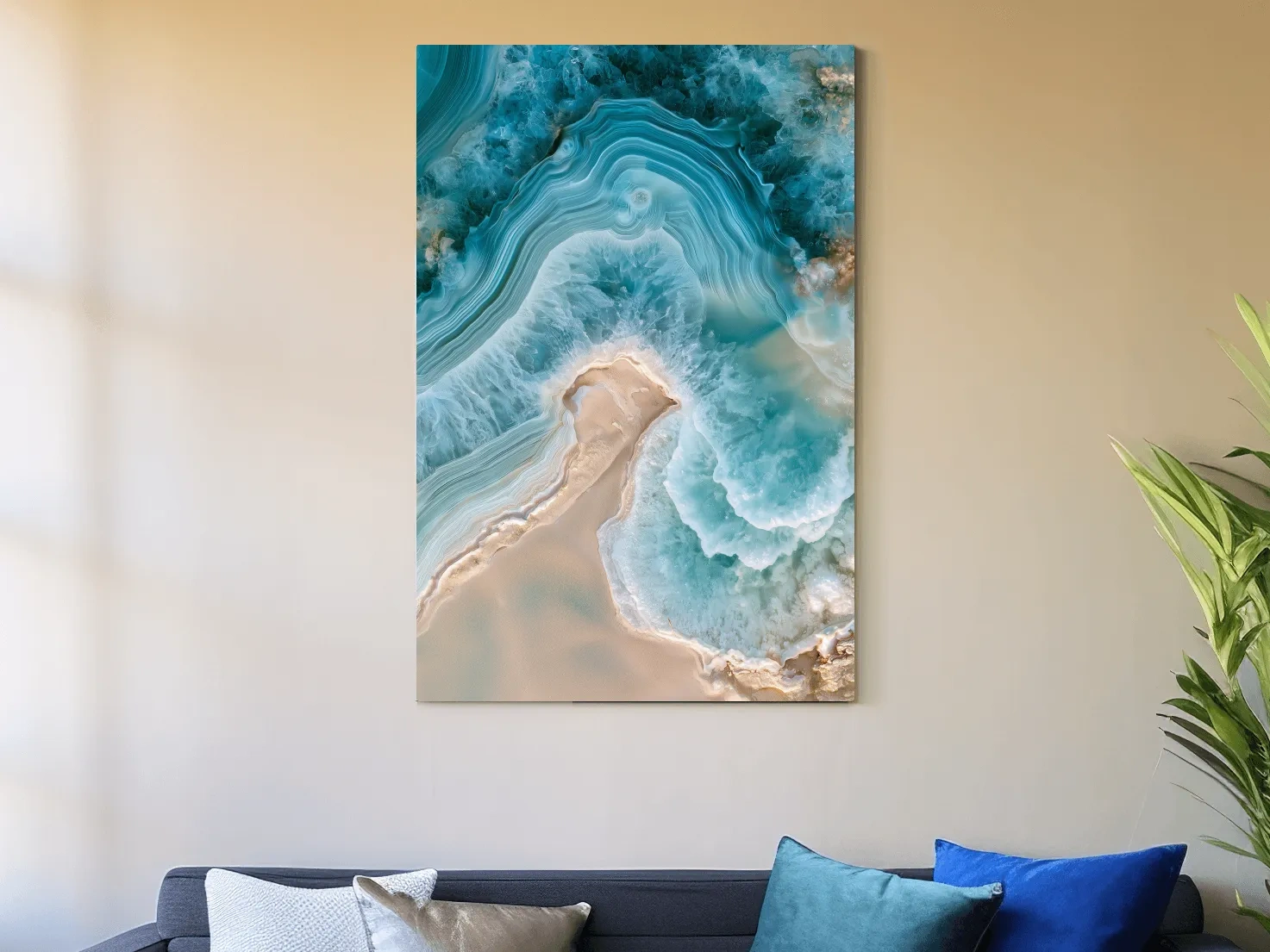 Abstract Agate Ocean Design - Geode Inspired Wall Art