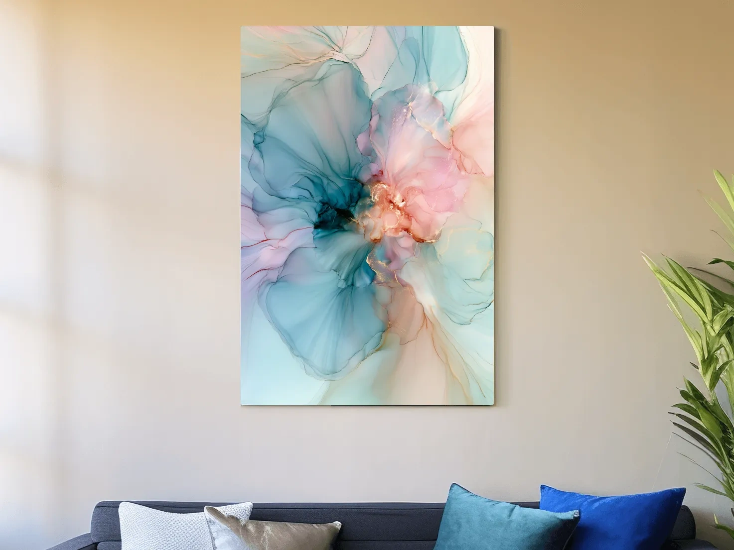 Abstract Alcohol Ink Coral Formation - Coastal Wall Art