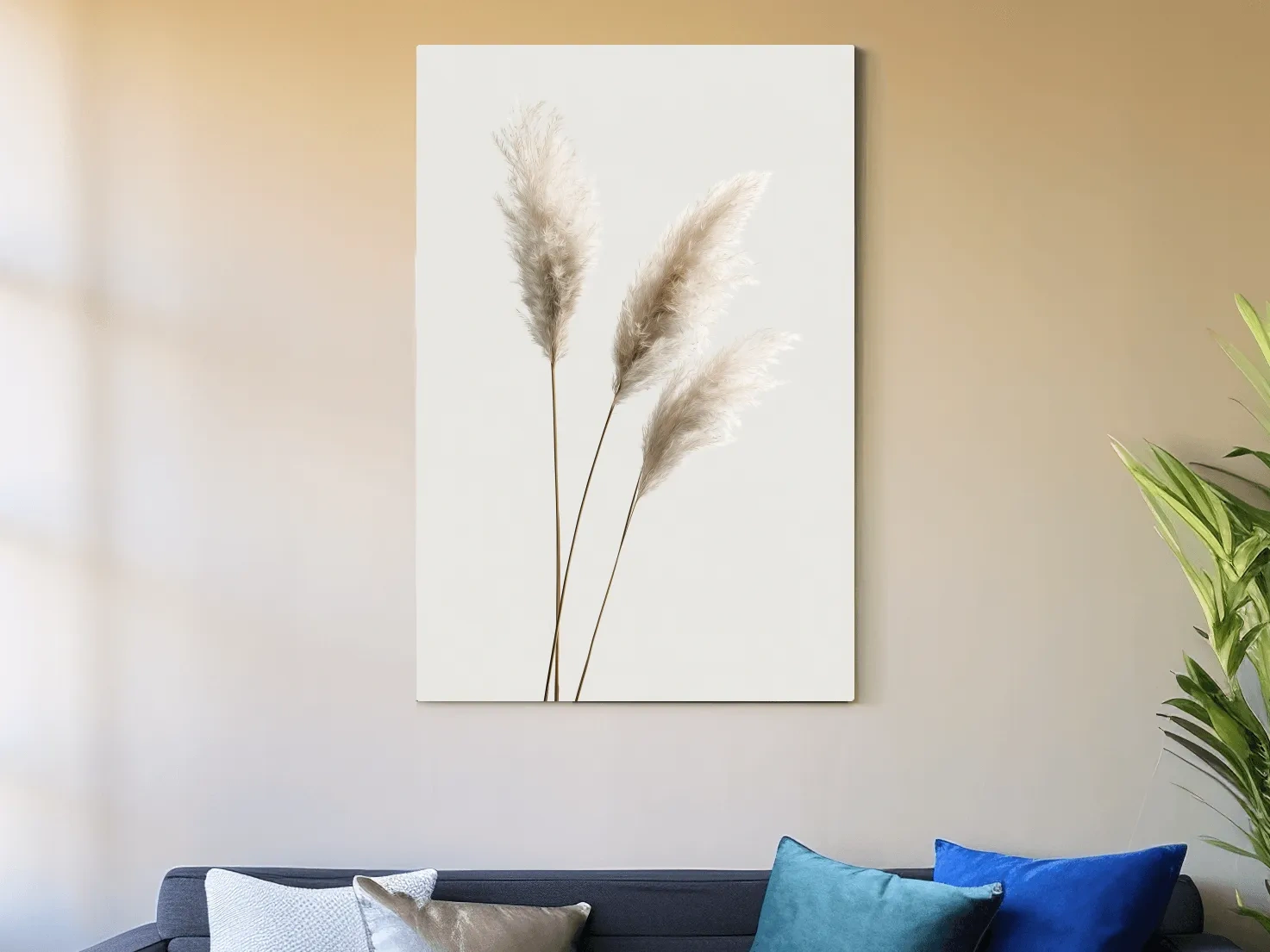 Minimalist Pampas Grass Illustration - Boho Botanical Wall Art