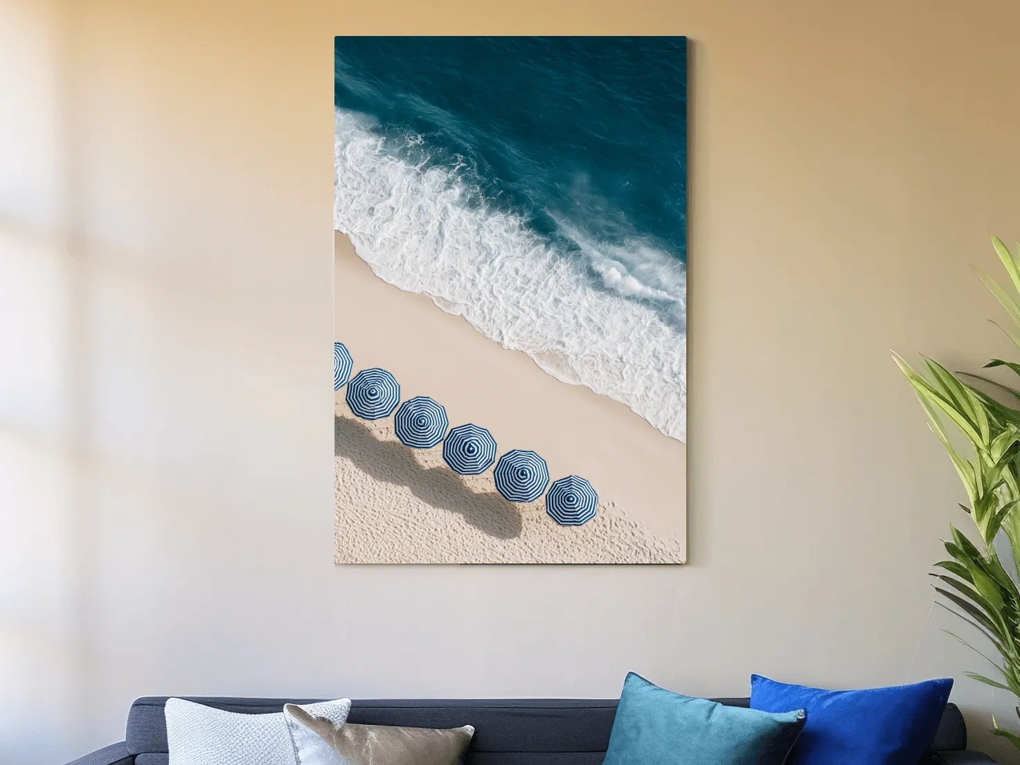 Aerial Beach Umbrellas - Photographic Wall Art