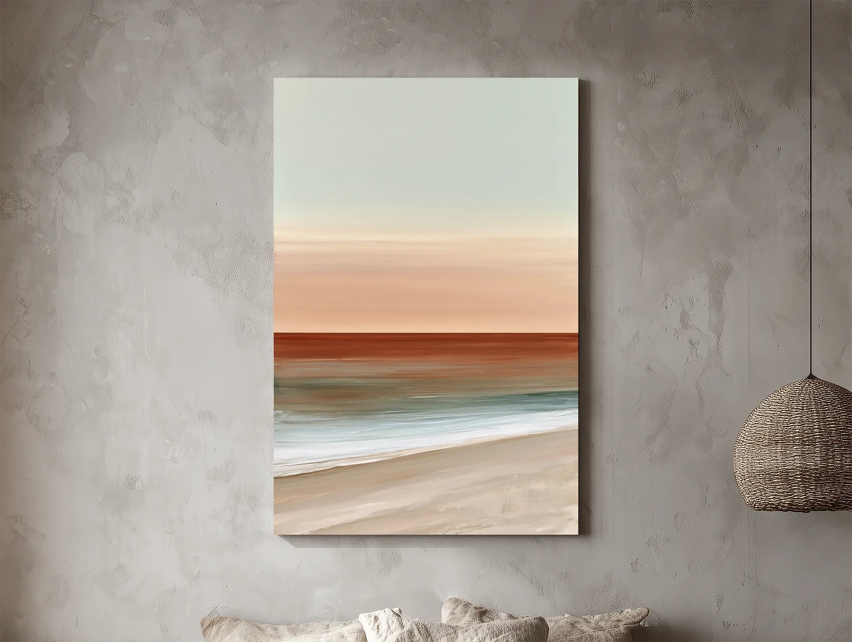 Minimalist Boho Ocean Horizon - Abstract Watercolour Wall Art