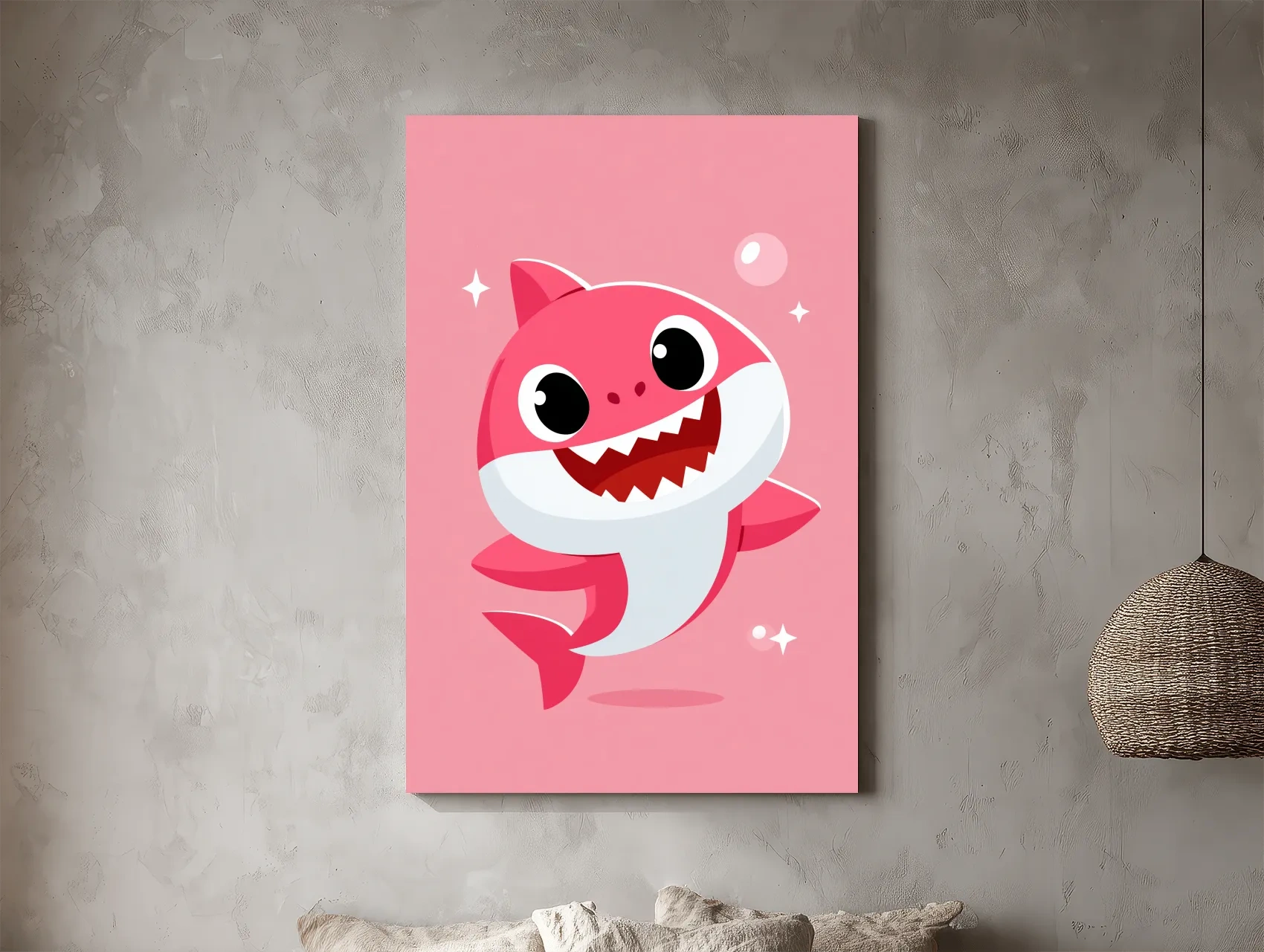 Cute Baby Shark Vector Illustration - Underwater Nursery Marine Life Art