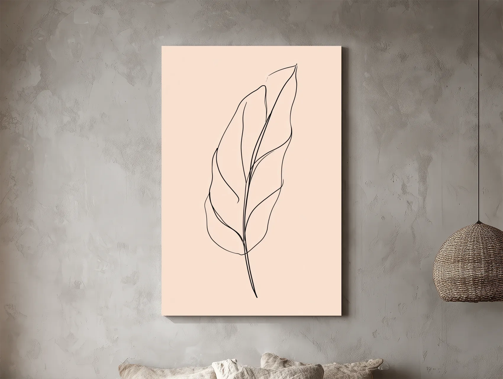 Minimalist Banana Leaf Line Art - Boho Botanical Illustration
