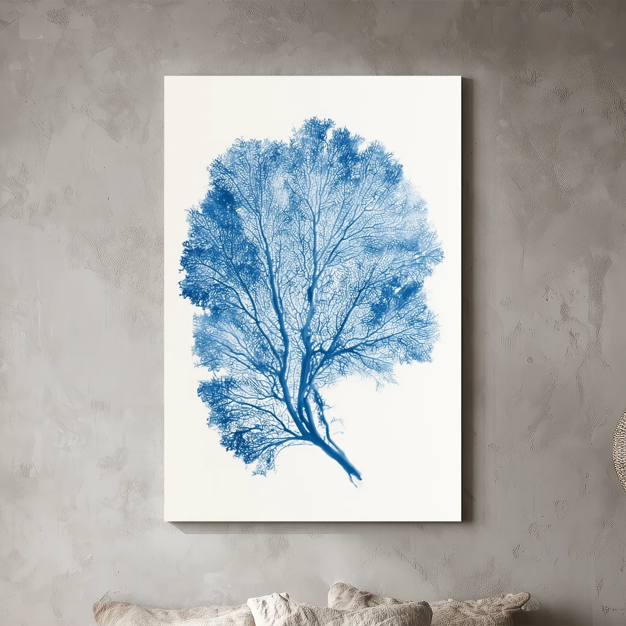 Minimalist Sea Fan Illustration - Hamptons Coastal Botanical Wall Art