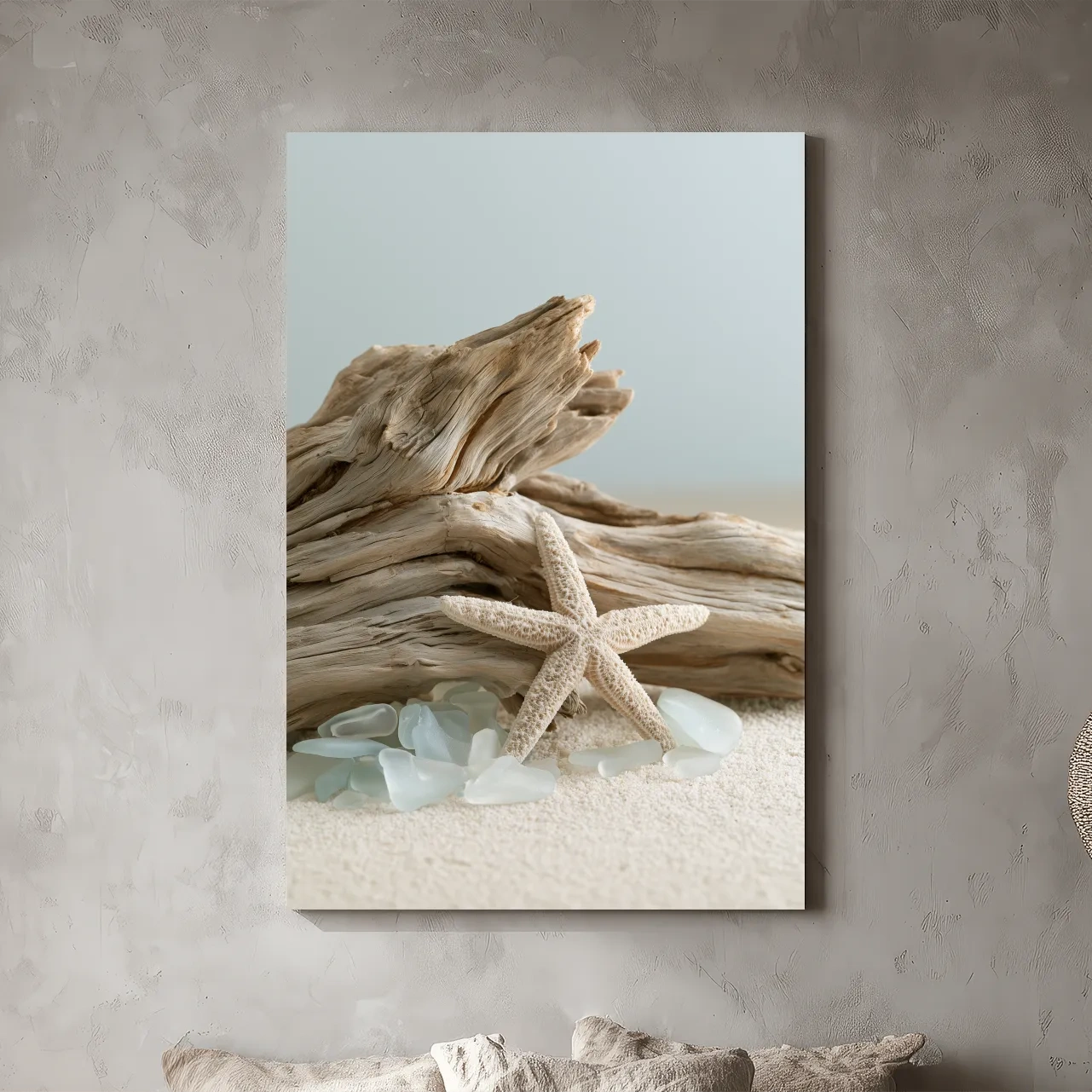 Driftwood Starfish Sea Glass Still Life - Photographic Beach Wall Art