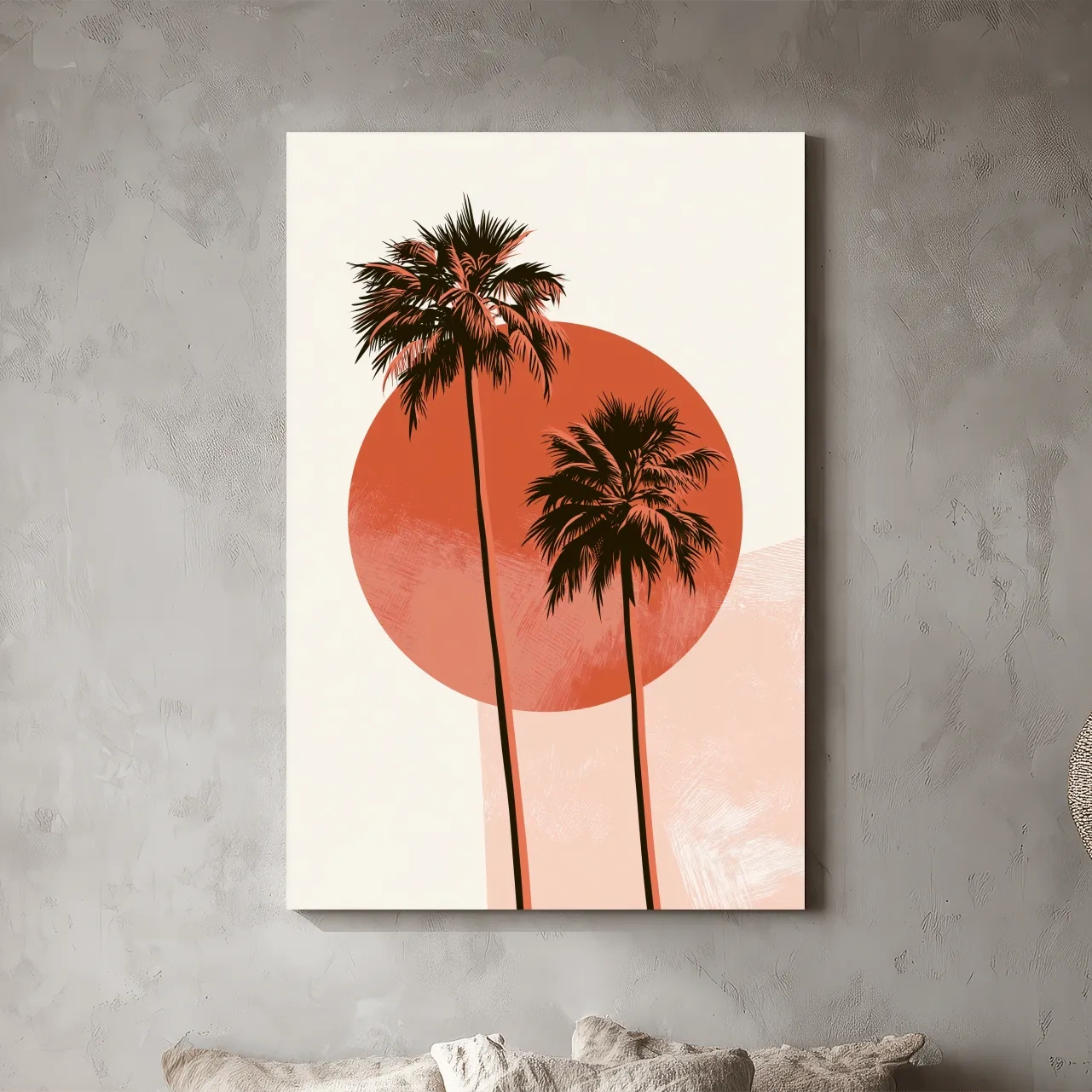 Mid-Century Tropical Palm Trees - Minimalist Geometric Wall Art