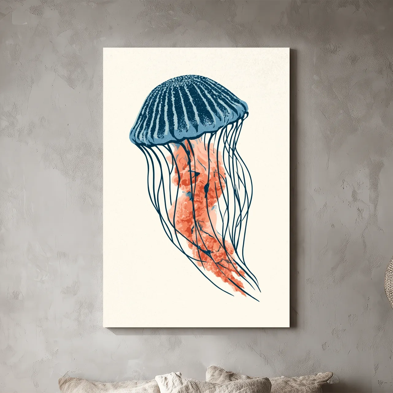 Minimalist Jellyfish Illustration - Marine Life Wall Art