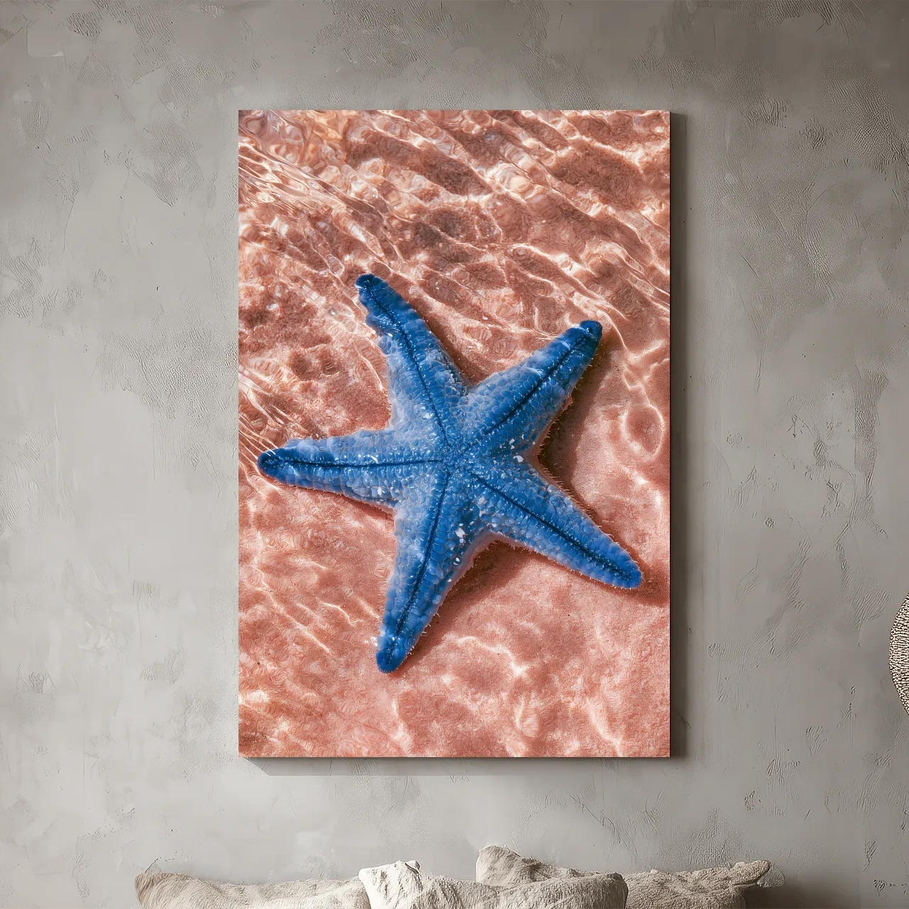 Minimalist Starfish Underwater View - Photographic Marine Life Wall Art