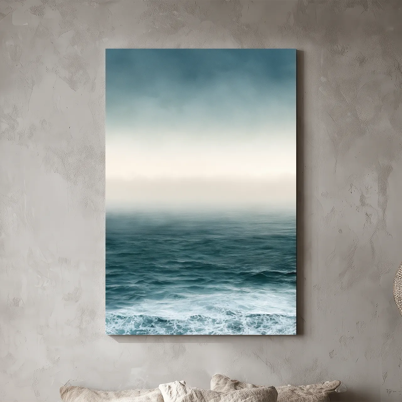 Misty Minimalist Ocean Horizon - Photographic Wall Art