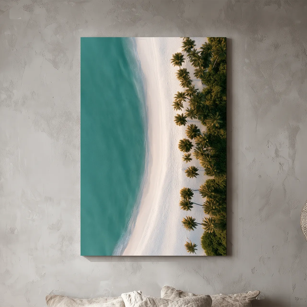 Aerial Tropical Palm Beach - Minimalist Photographic Wall Art