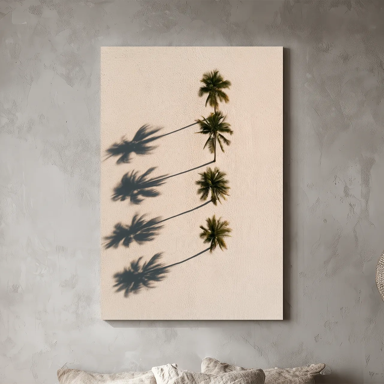 Aerial Tropical Palm Shadows - Minimalist Photographic Wall Art