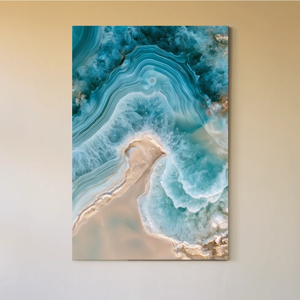 Abstract Agate Ocean Design - Geode Inspired Wall Art