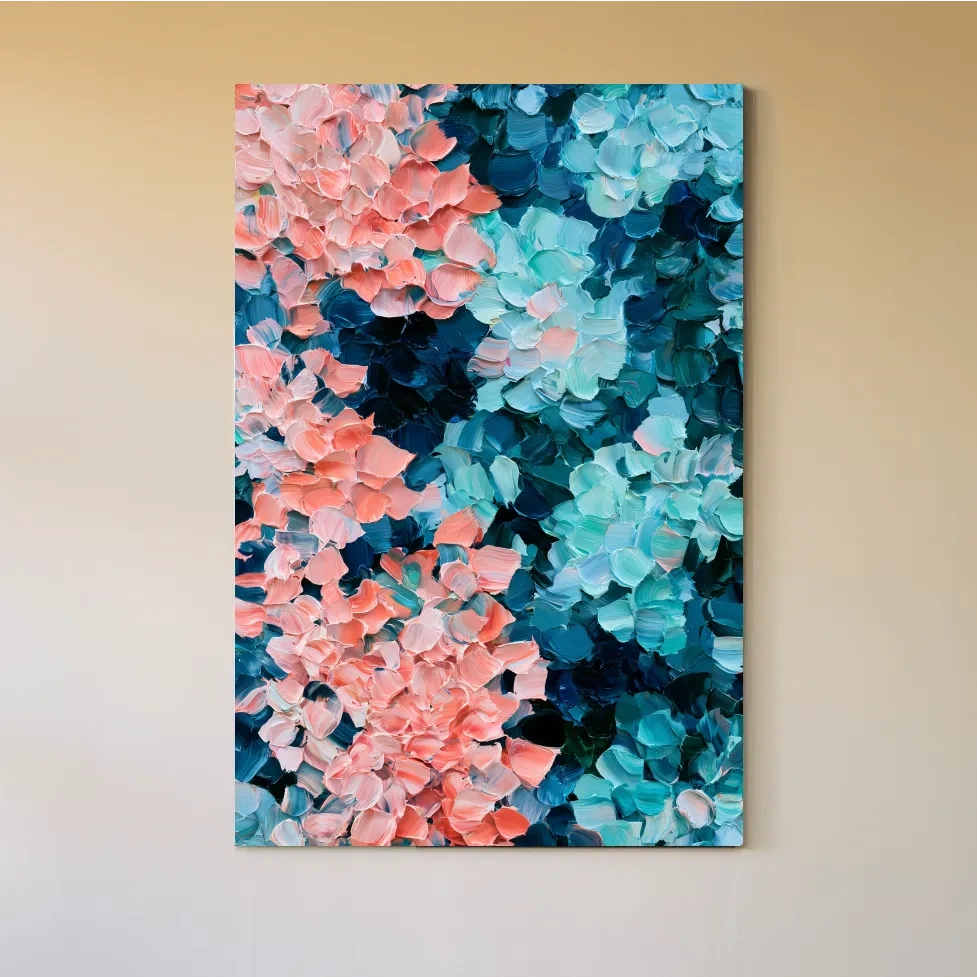 Abstract Aerial Coral Reef Painting - Ocean Wall Art