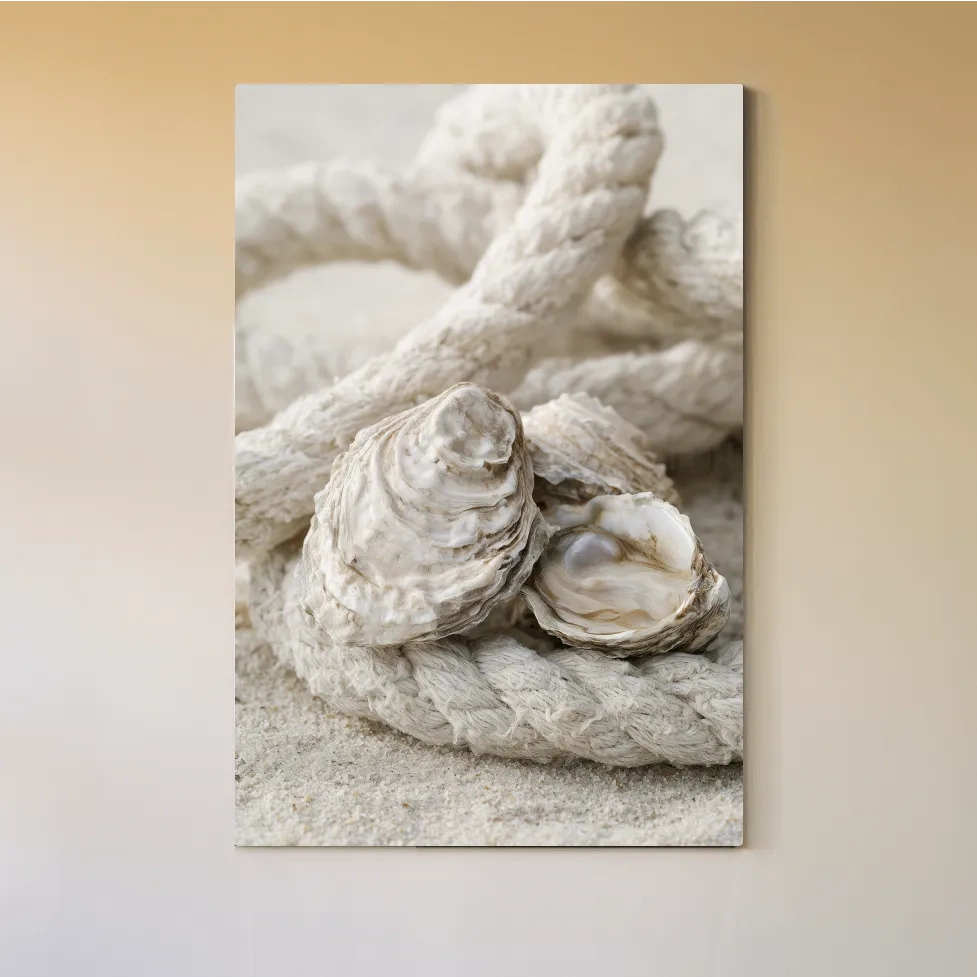Rustic Oyster Shell Still Life - Coastal Photographic Wall Art