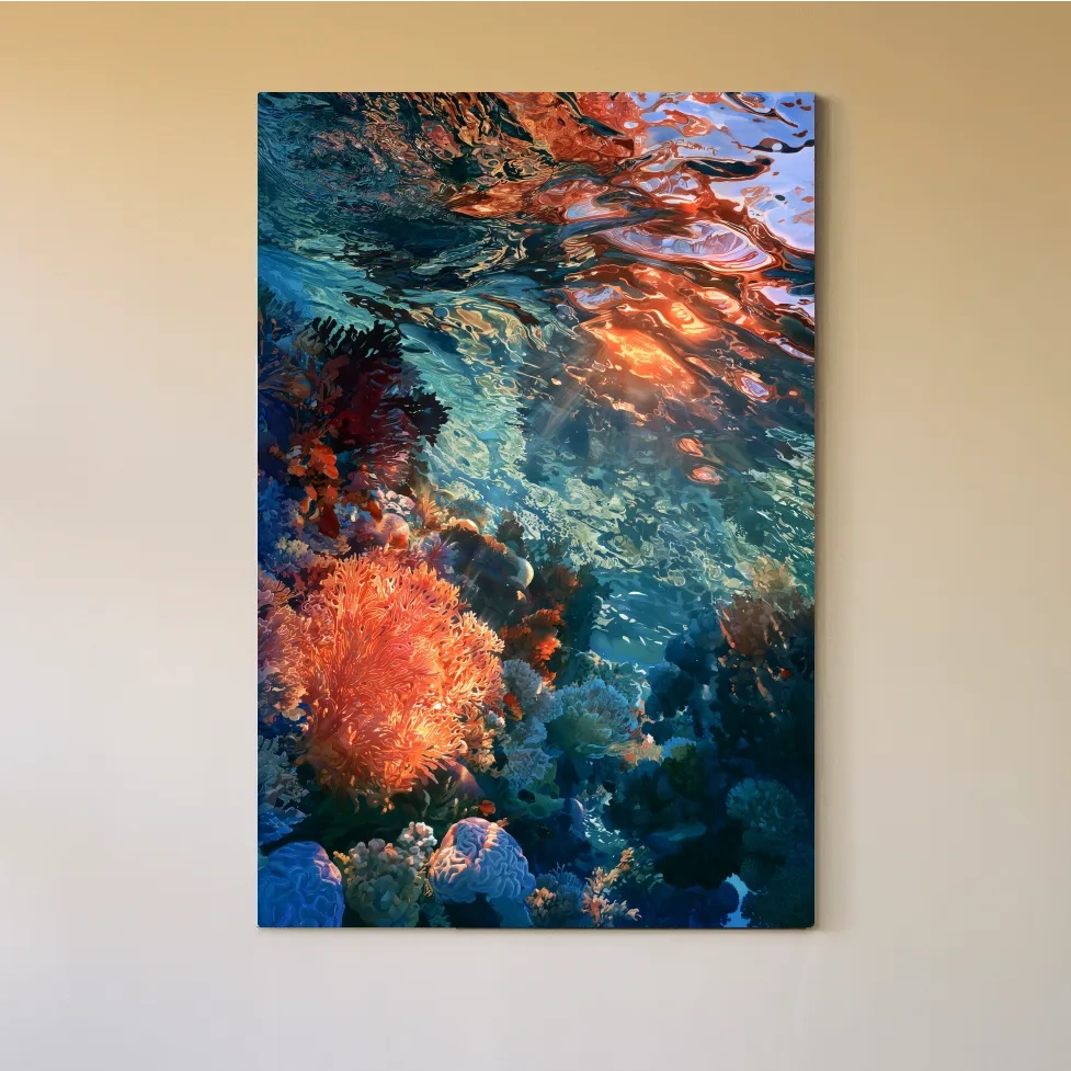 Vibrant Coral Reef Painting - Underwater Marine Wall Art