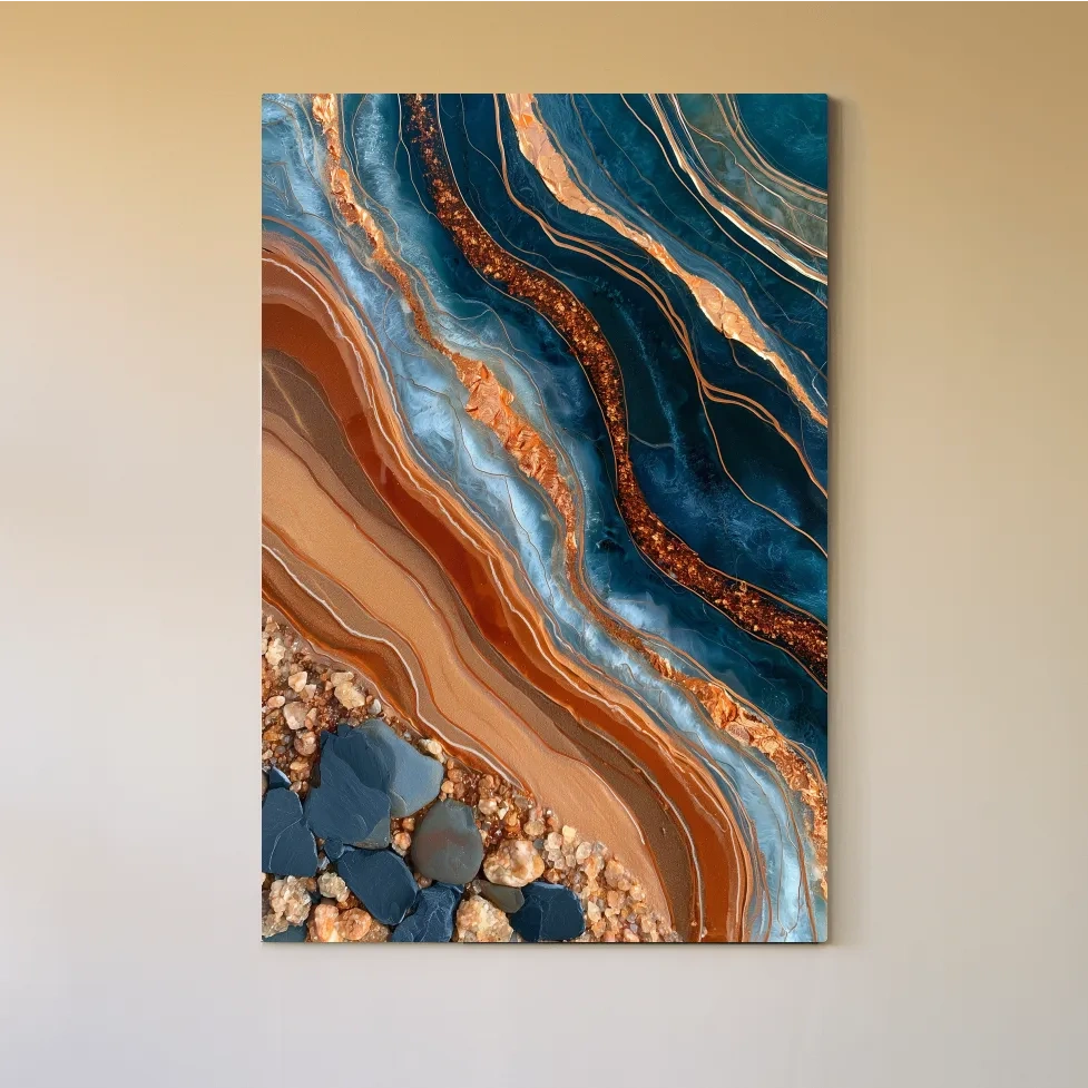 Agate Stone Strata Design - Abstract Natural Elements Wall Art