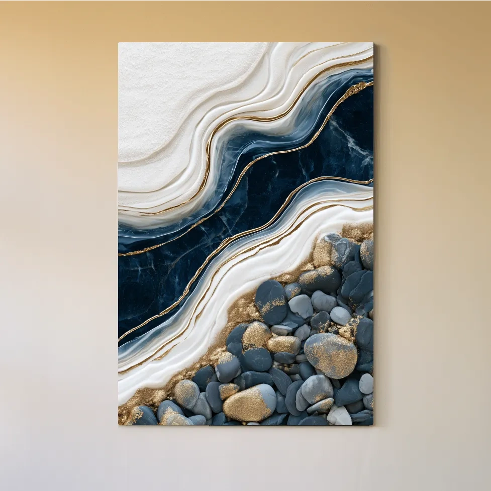 Agate Pebble River Design - Abstract Natural Wall Art