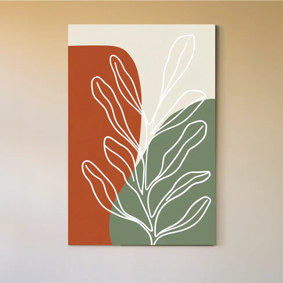 Mid-Century Seaweed Line Art - Minimalist Coastal Botanical Illustration