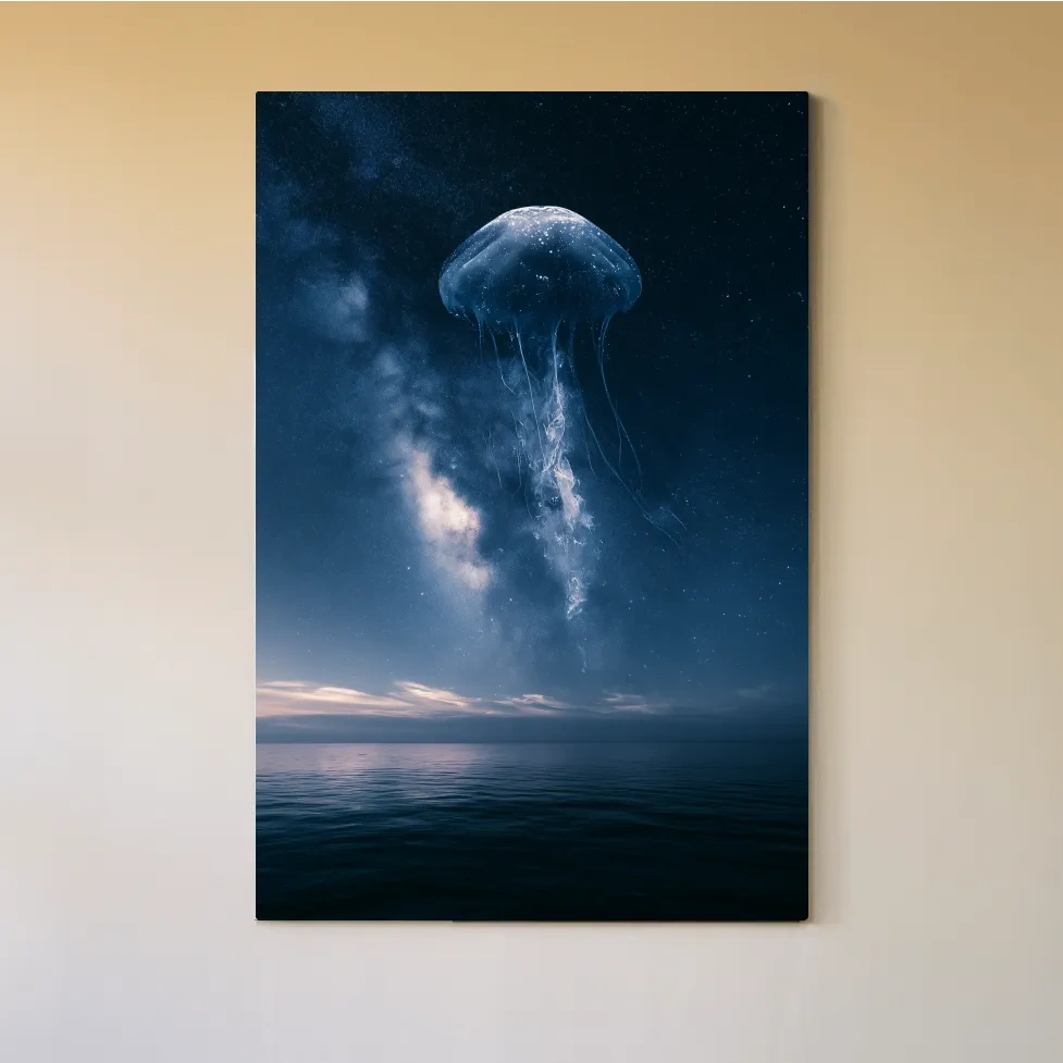 Surreal Jellyfish Double Exposure - Photographic Ocean Wall Art