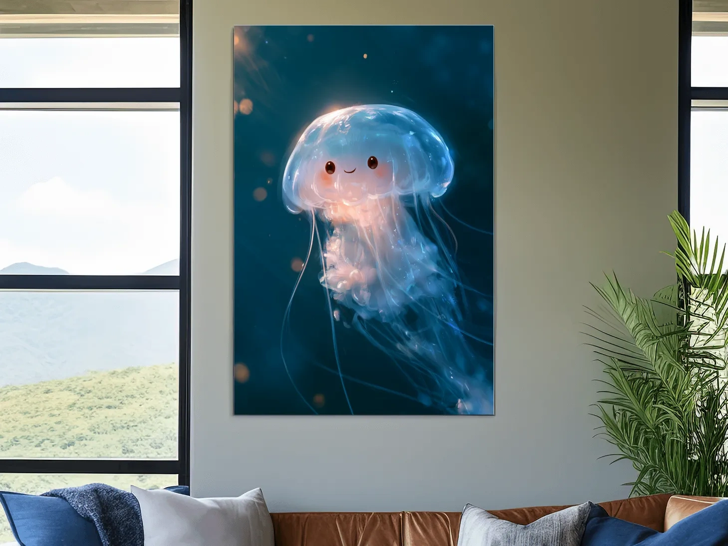 Cute Baby Jellyfish Illustration - Underwater Nursery Marine Life Art
