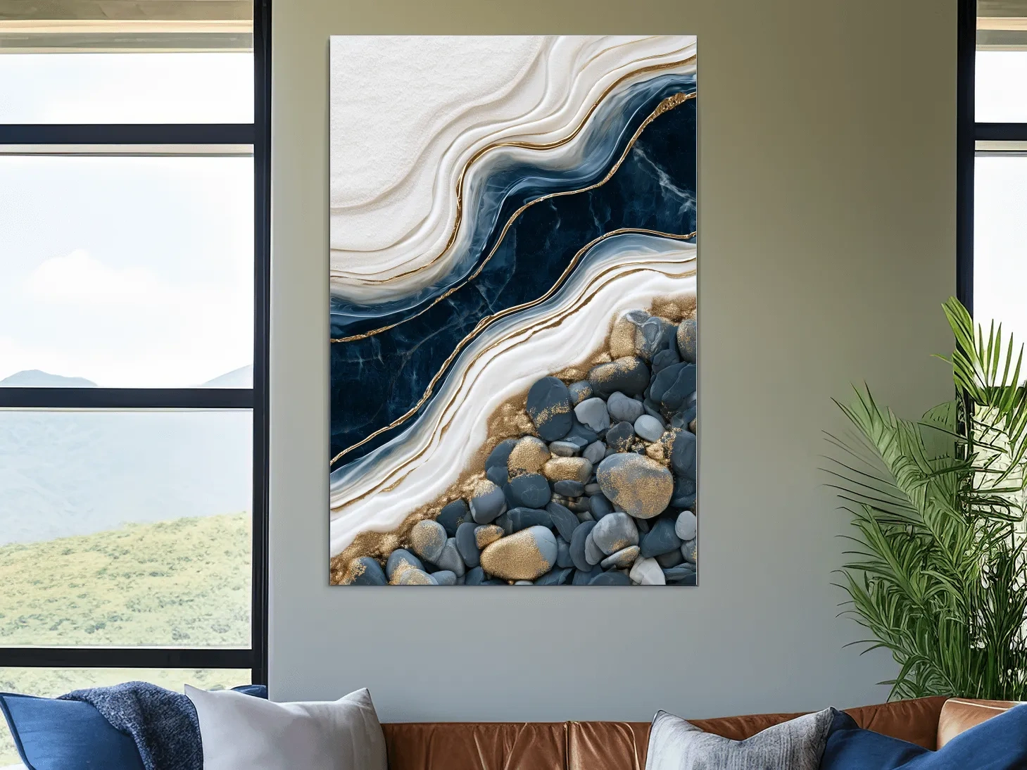 Agate Pebble River Design - Abstract Natural Wall Art