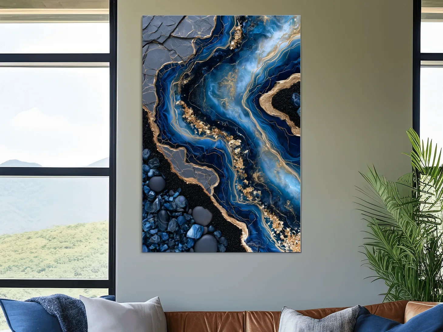 Oceanic Geode Agate Layers - Abstract Natural Mineral Wall Art