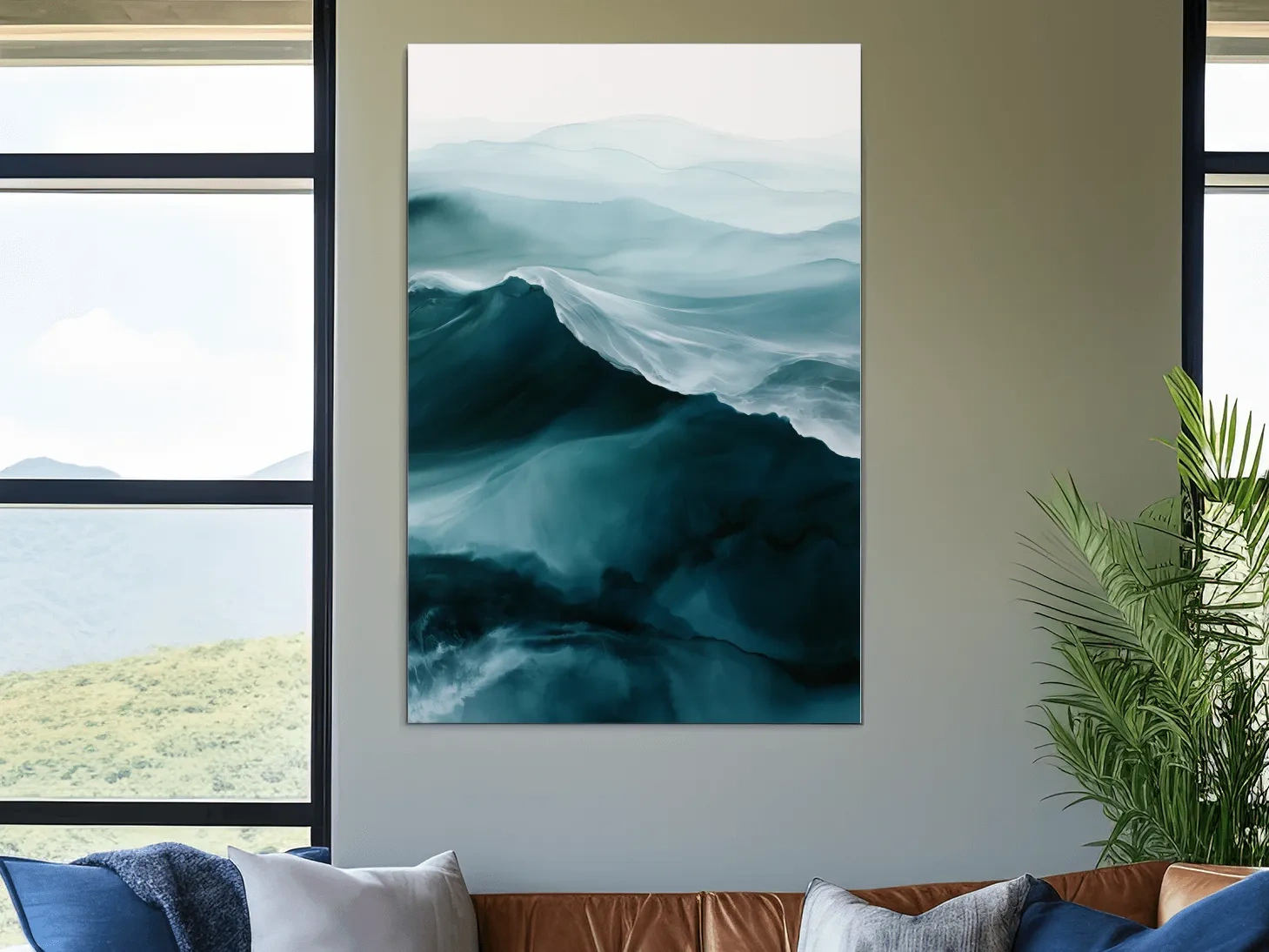 Moody Abstract Ocean - Minimalist Watercolour Wall Art