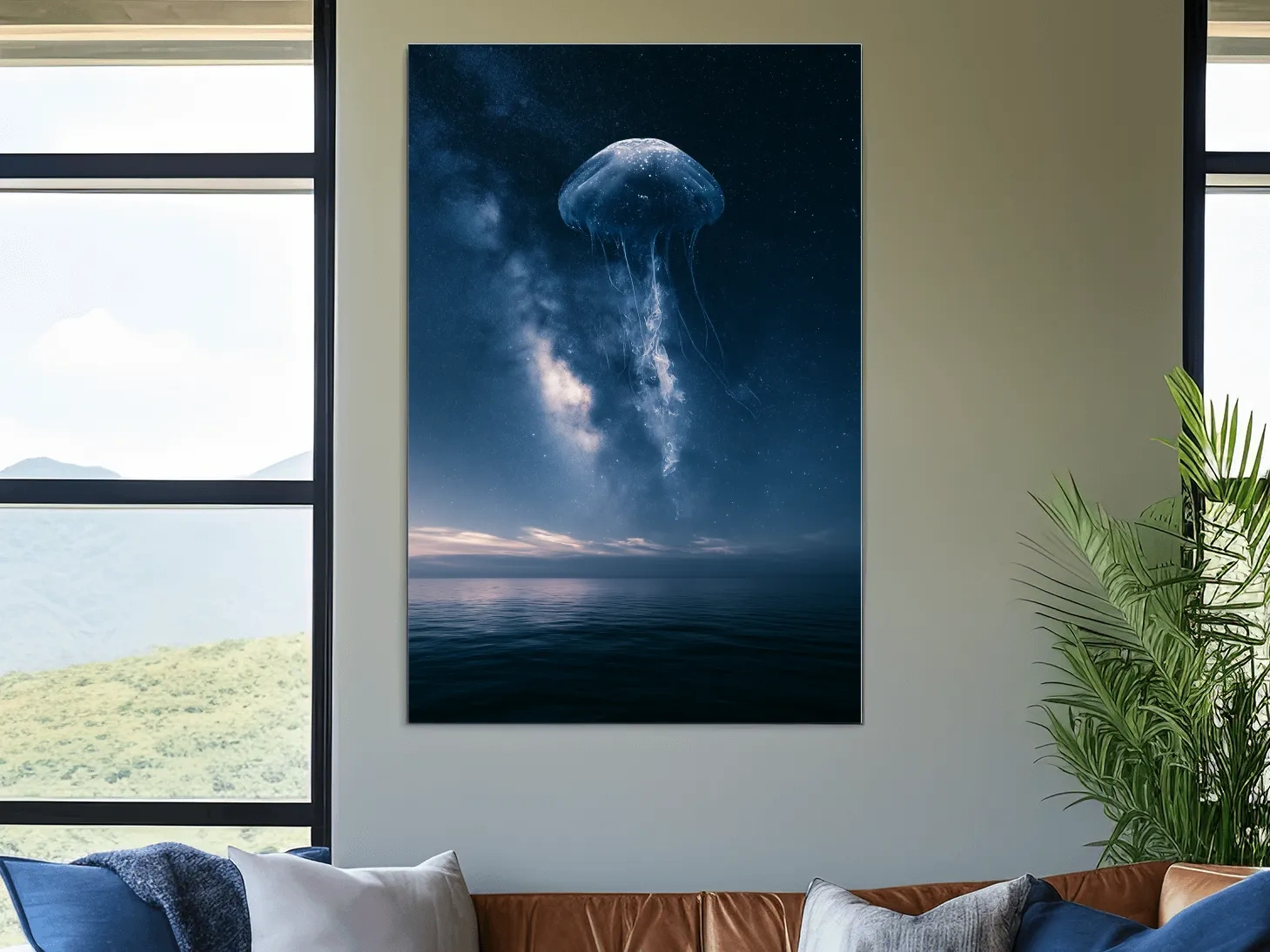 Surreal Jellyfish Double Exposure - Photographic Ocean Wall Art