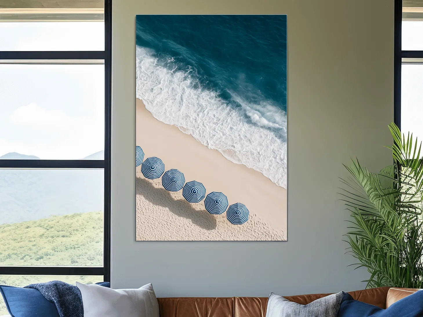 Aerial Beach Umbrellas - Photographic Wall Art