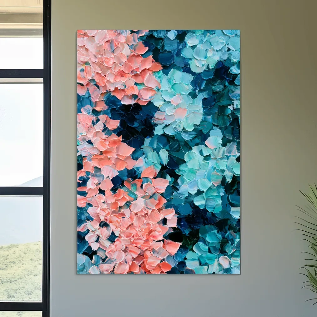 Abstract Aerial Coral Reef Painting - Ocean Wall Art