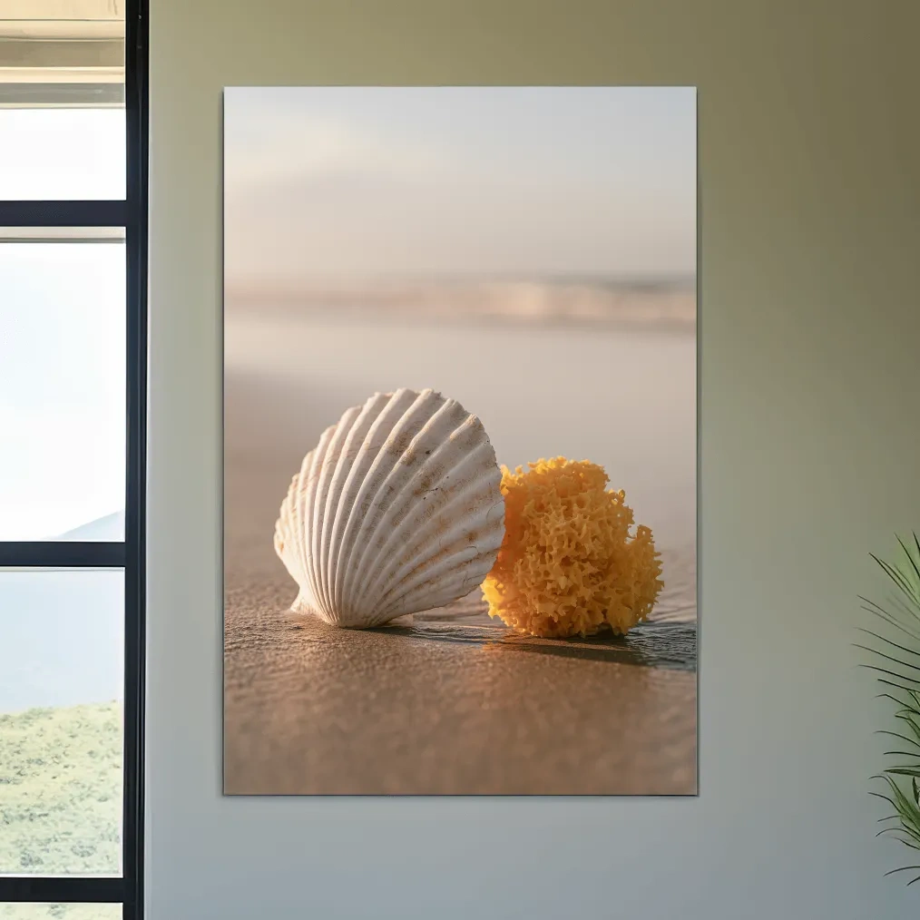Weathered Scallop Shell Still Life - Photographic Beach Wall Art