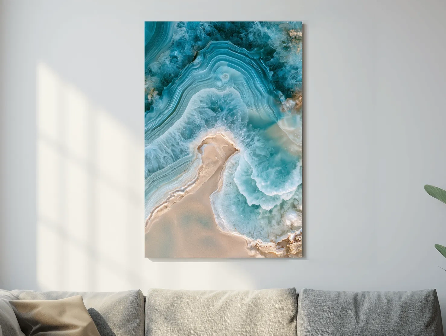 Abstract Agate Ocean Design - Geode Inspired Wall Art