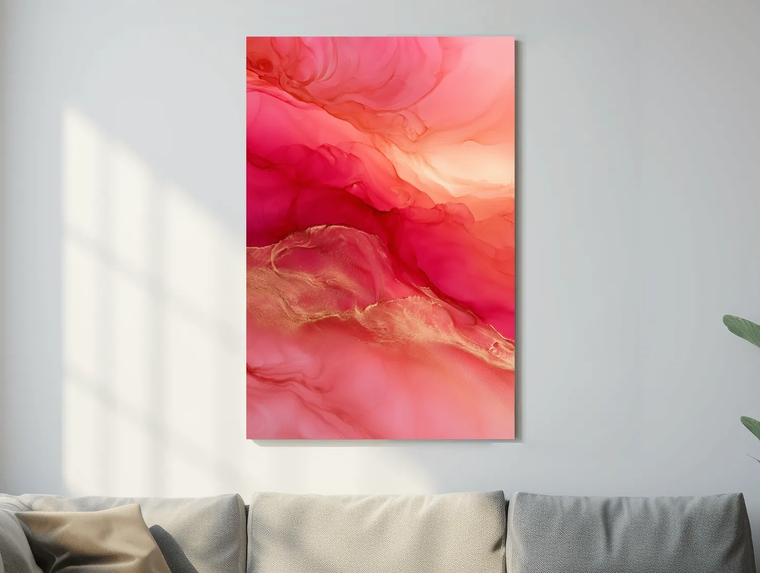 Abstract Agate Fluid Ink Design - Surreal Sunset Wall Art