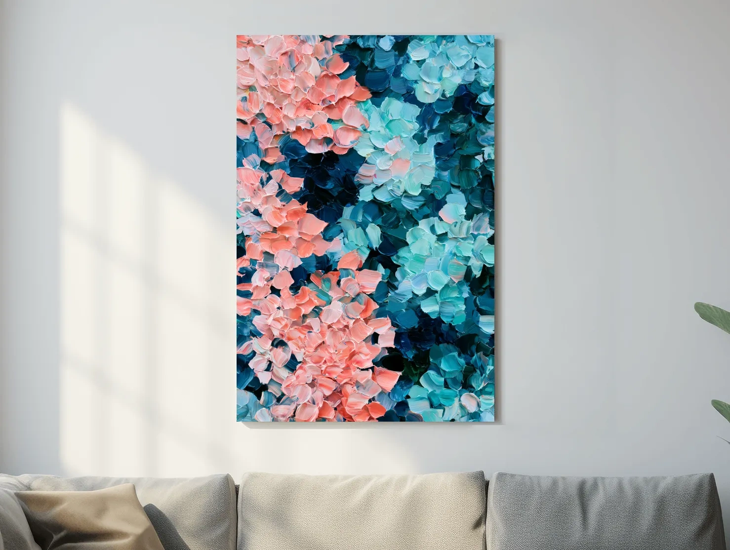 Abstract Aerial Coral Reef Painting - Ocean Wall Art