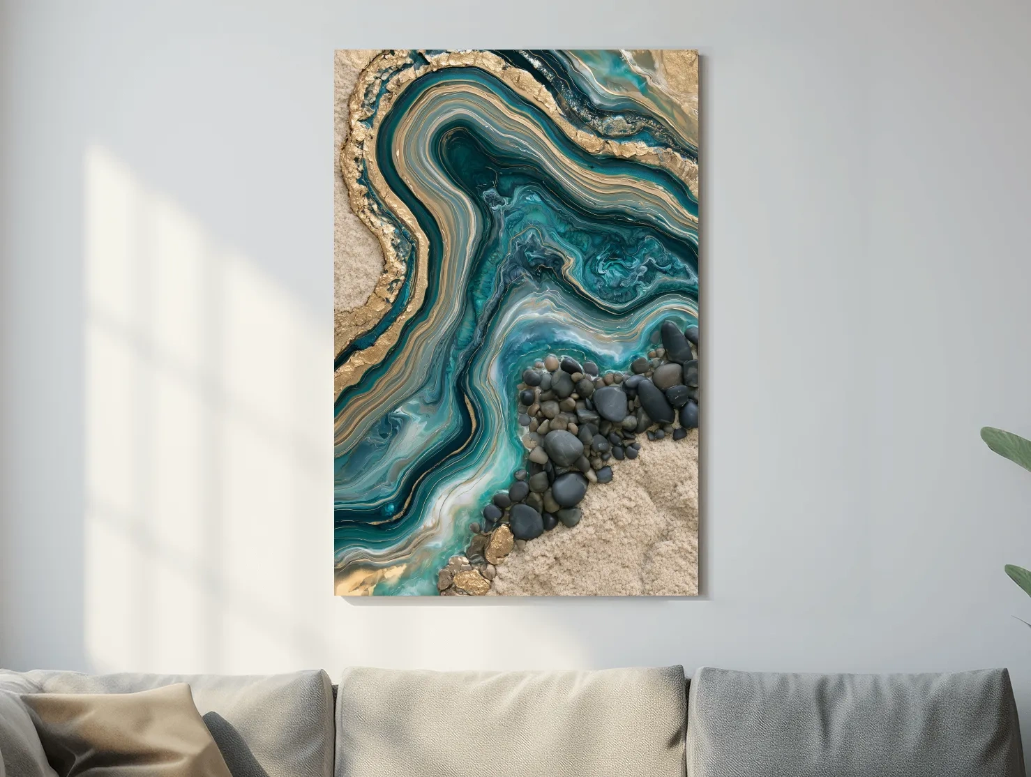 Agate Tidepool Pebble Design - Abstract Natural Elements Wall Art