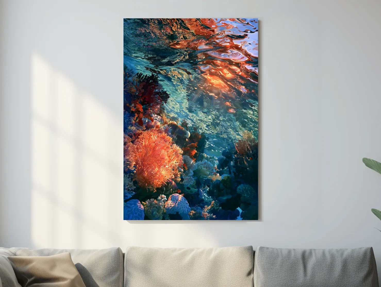 Vibrant Coral Reef Painting - Underwater Marine Wall Art