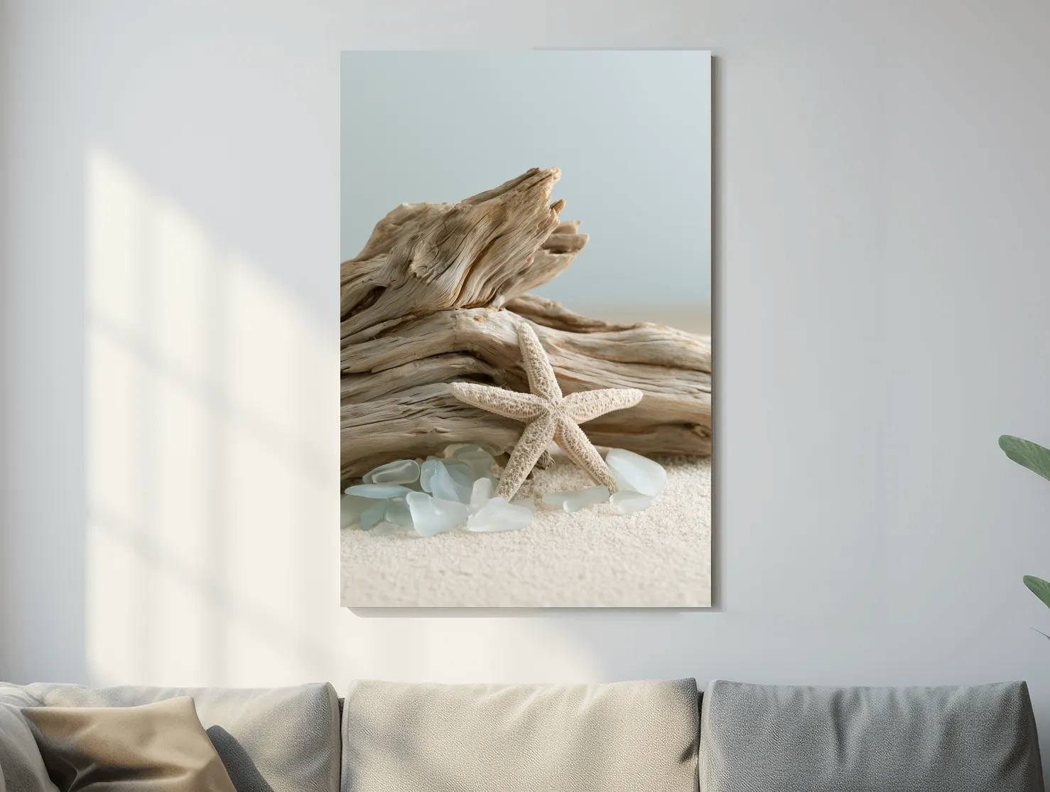 Driftwood Starfish Sea Glass Still Life - Photographic Beach Wall Art