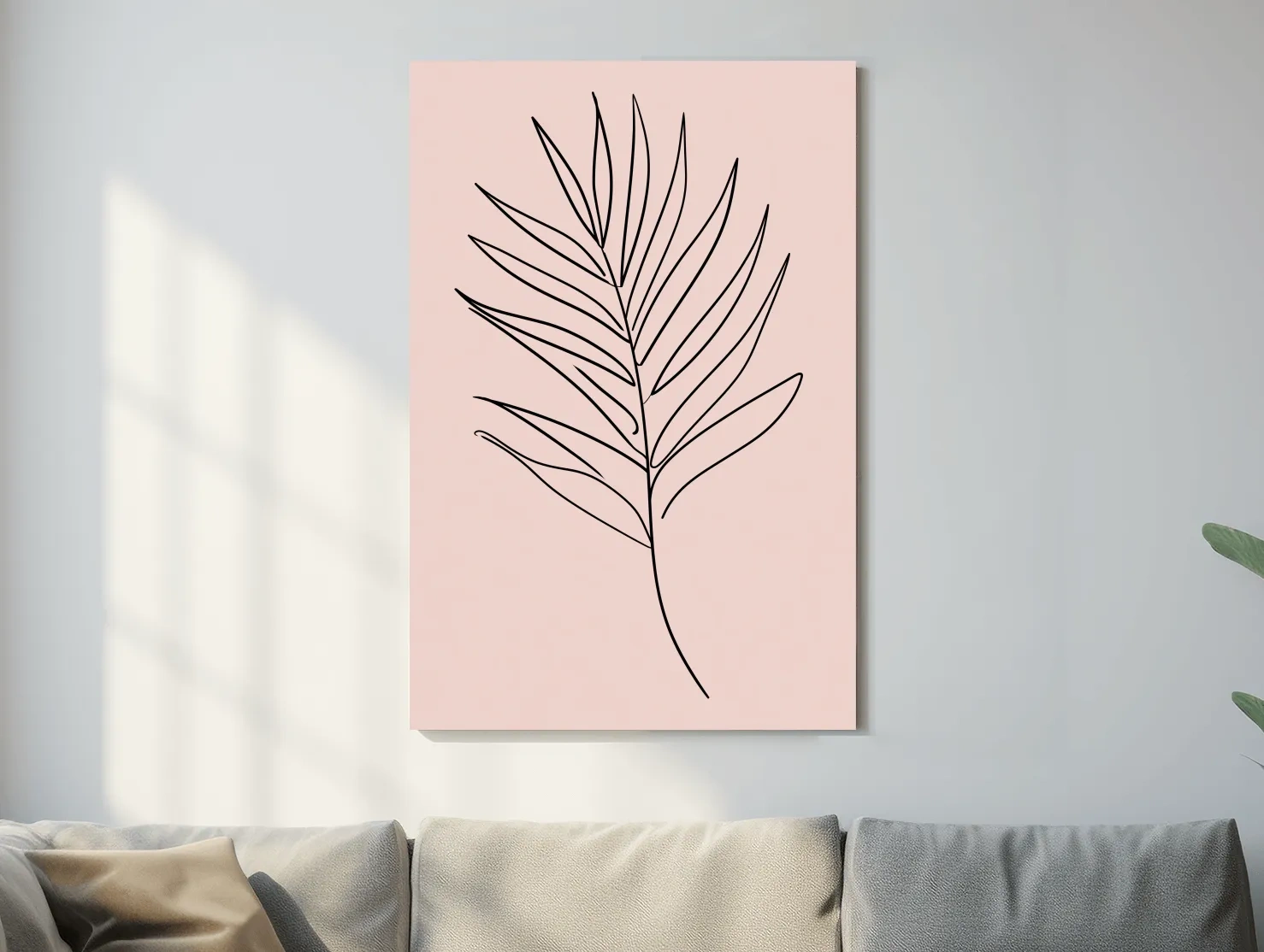 Minimalist Tropical Palm Frond Illustration - Boho Botanical Wall Art