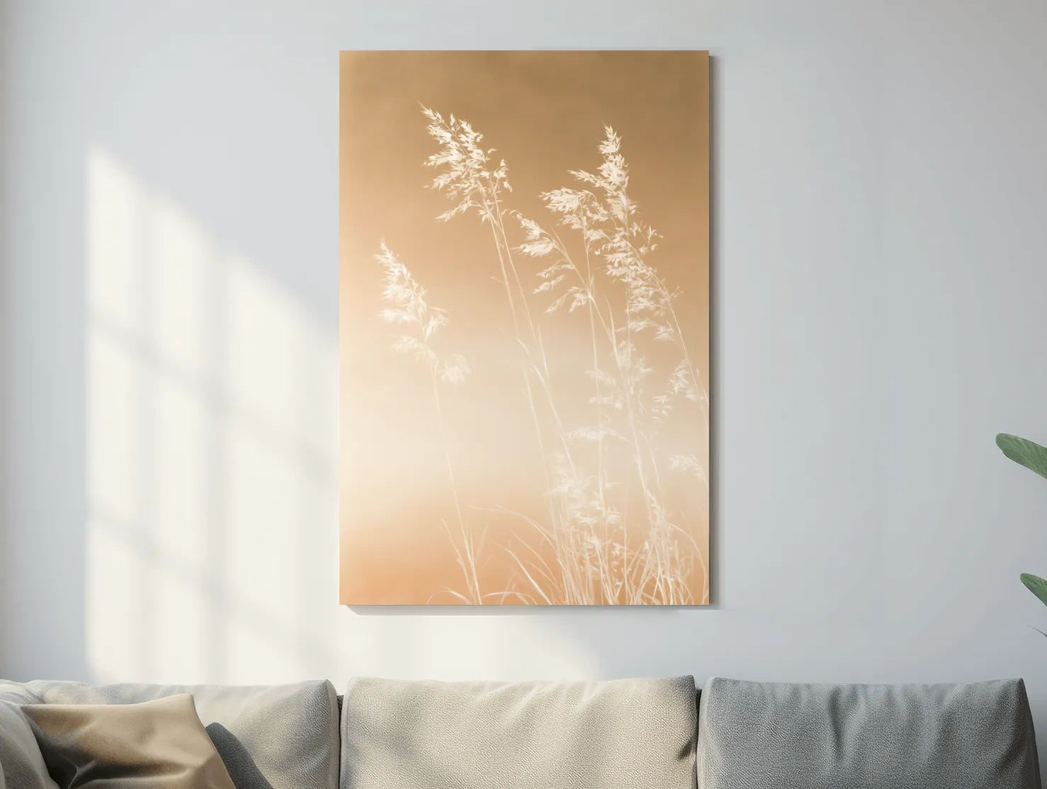 Surreal Boho Seagrass Silhouette - Botanical Illustration Wall Art