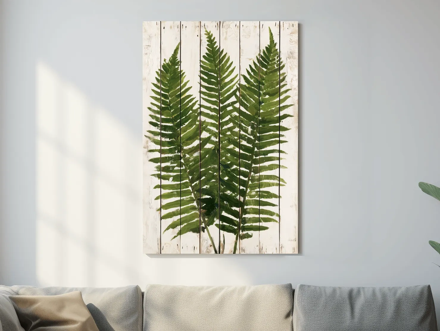 Tropical Fern Botanical Painting - Rustic Coastal Wall Art