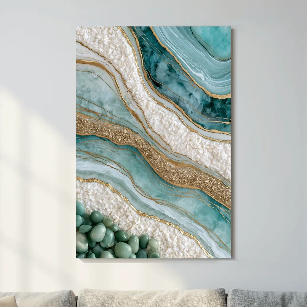 Agate Crystal Quartz Geode Design - Abstract Natural Elements Wall Art