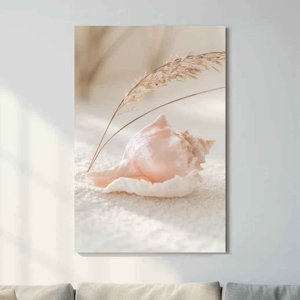Pearlescent Conch Shell Still Life - Photographic Coastal Wall Art
