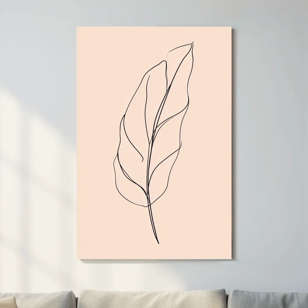 Minimalist Banana Leaf Line Art - Boho Botanical Illustration
