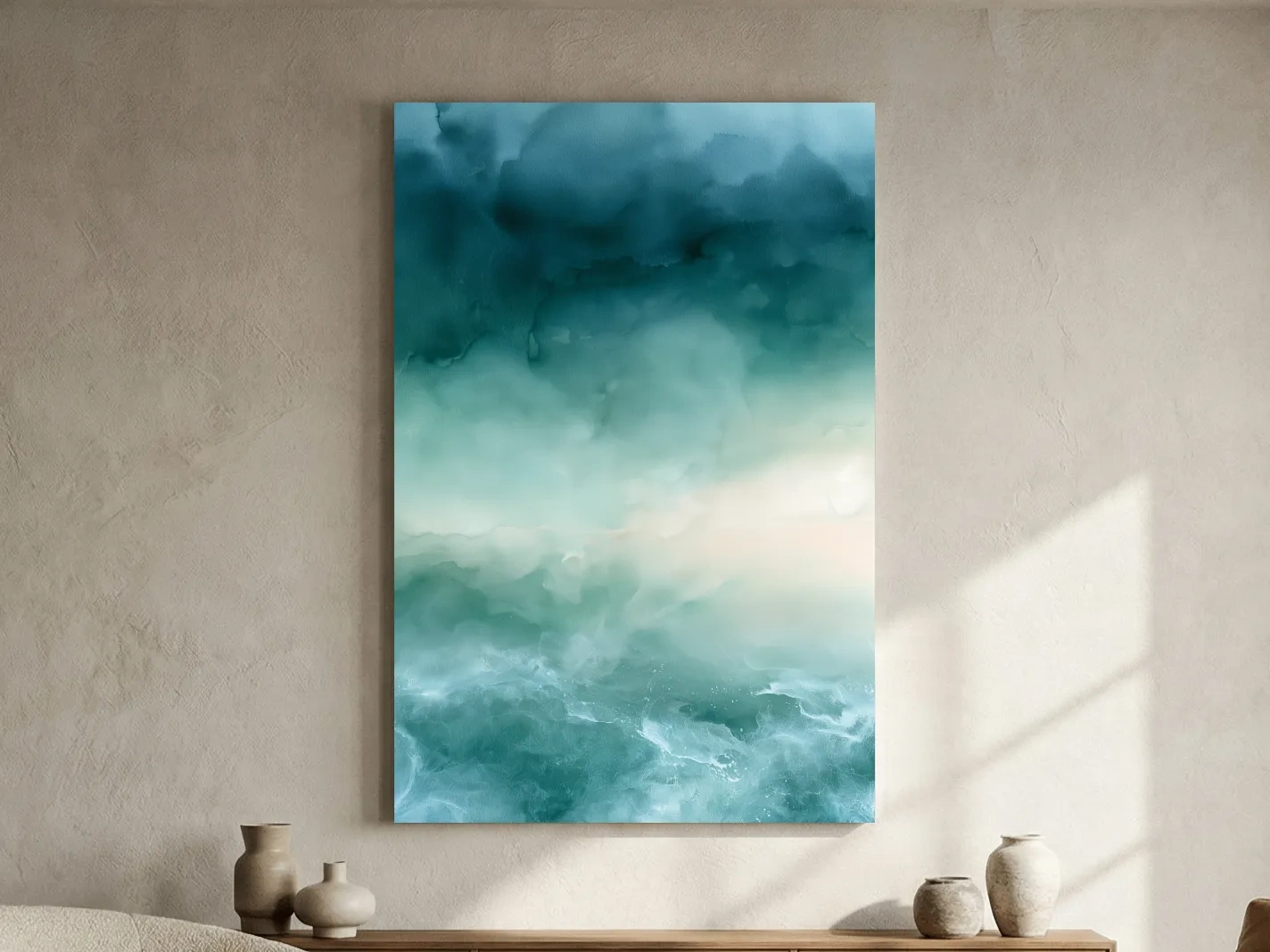 Stormy Ocean Watercolour - Abstract Wave Wall Art