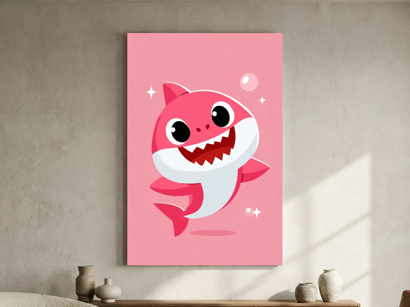 Cute Baby Shark Vector Illustration - Underwater Nursery Marine Life Art