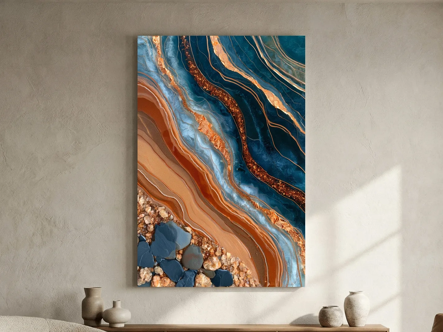 Agate Stone Strata Design - Abstract Natural Elements Wall Art